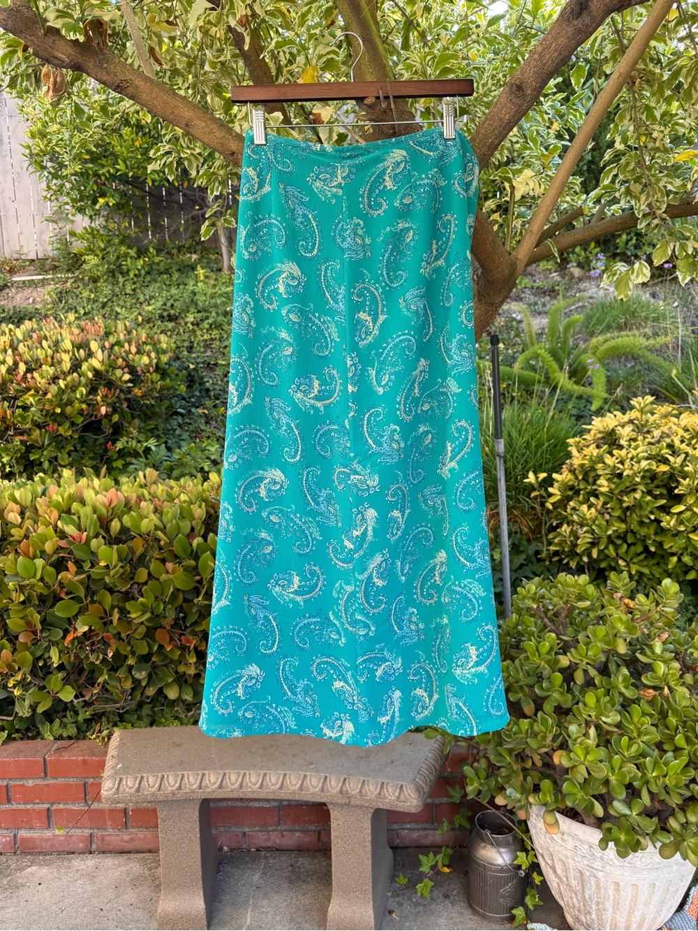 Liz Claiborne Teal Paisley Maxi Skirt